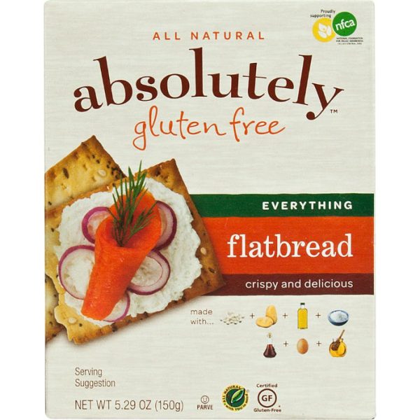 Absolutely Gluten Free - Flatbread Everything, 5.29 Oz - Pack of 12 Cheap