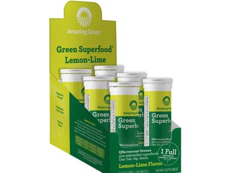 Amazing Grass - Green Superfood Effervescent Greens Lemon-Lime Flavor, 60 Count Online Sale