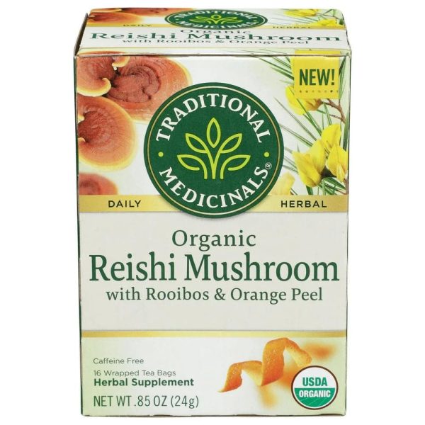 Traditional Medicinals - Organic Reishi Mushroom with Rooibos & Orange Peel Tea For Cheap