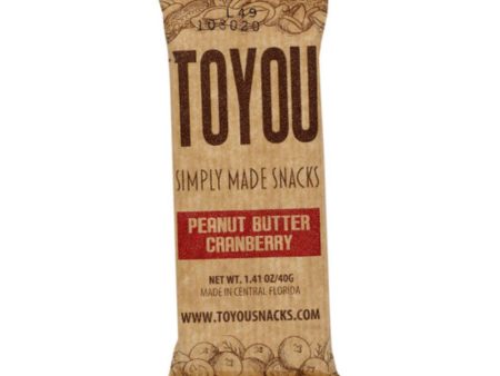 Toyou Snacks - Gluten Free Snack Bar Peanut Butter Cranberry Discount