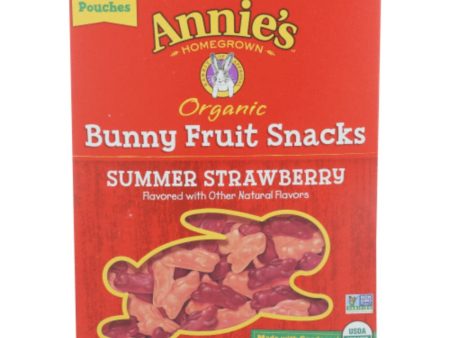 Annie s Homegrown - Organic Summer Strawberry Bunny Fruit Snacks, 23 g For Sale