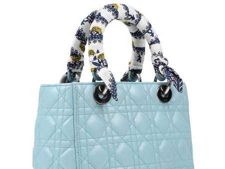 Medium Lady Dior Light Blue with Handle Wraps Supply