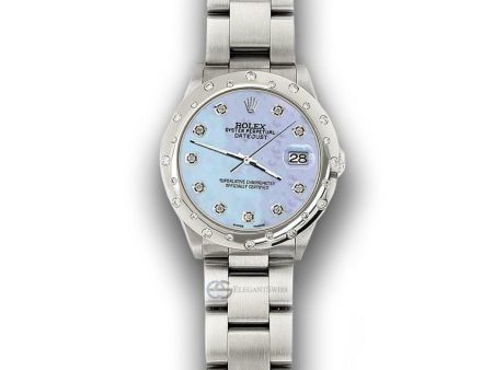 Rolex Datejust Midsize 31mm Domed 24 Diamonds Bezel Purple MOP Dial Watch 78240 TFJ-142508779 Online Hot Sale