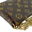 LOUIS VUITTON Felicie Pochette Monogram Canvas Crossbody Bag Brown Discount