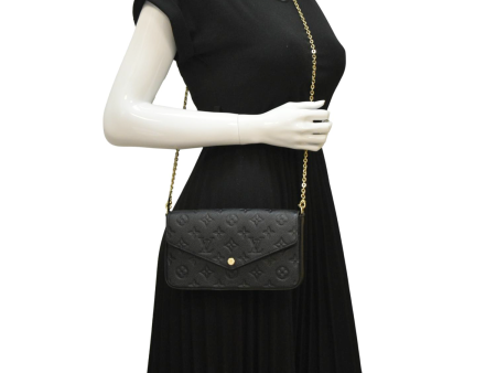 LOUIS VUITTON Felicie Pochette Empreinte Leather Crossbody Bag Black Online