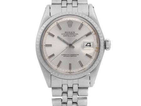 Vintage Rolex Datejust  Holes Stainless Steel Silver Dial Mens Watch   TFJ-142508296 Hot on Sale