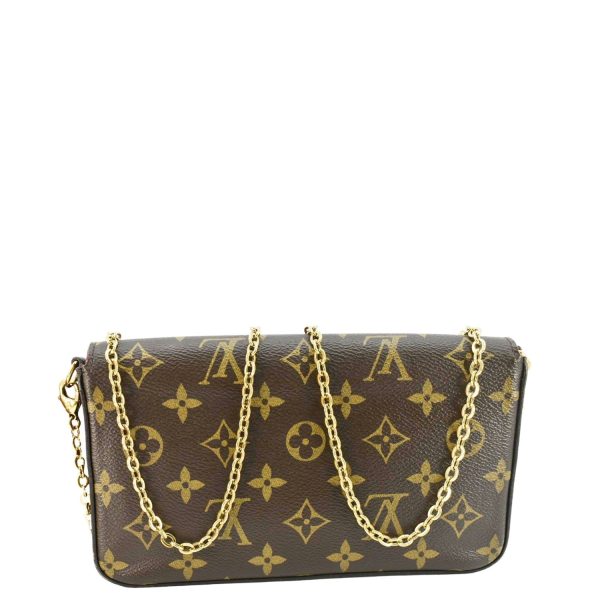 LOUIS VUITTON Felicie Pochette Monogram Canvas Crossbody Bag Brown Discount