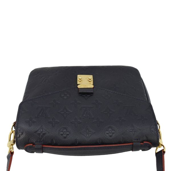 LOUIS VUITTON Metis Pochette Empreinte Leather Crossbody Bag Navy Blue For Sale