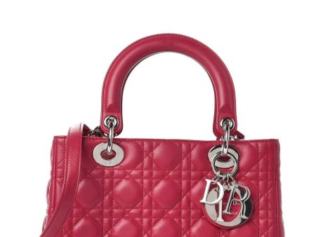 Medium Lady Dior Berry Red For Sale