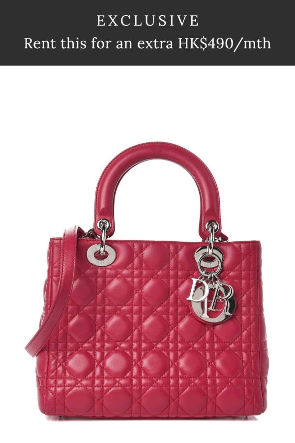 Medium Lady Dior Berry Red For Sale