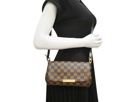 LOUIS VUITTON Favorite PM Damier Ebene Crossbody Bag Brown For Sale