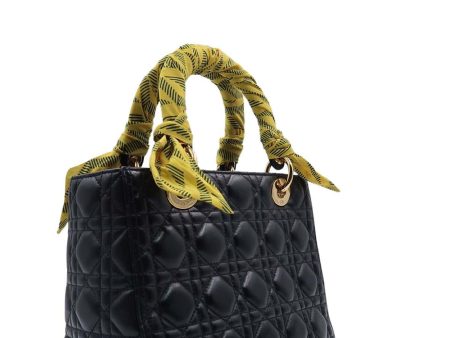 Medium Lady Dior with Gold Hardware Black Online now