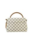 LOUIS VUITTON Croisette Damier Azur Satchel Crossbody Bag Rose Ballerine For Discount