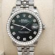 Rolex Datejust Midsize 31mm 3.3ct Diamond Bezel Bracelet Black MOP Dial Watch TFJ-142508199 Online Sale