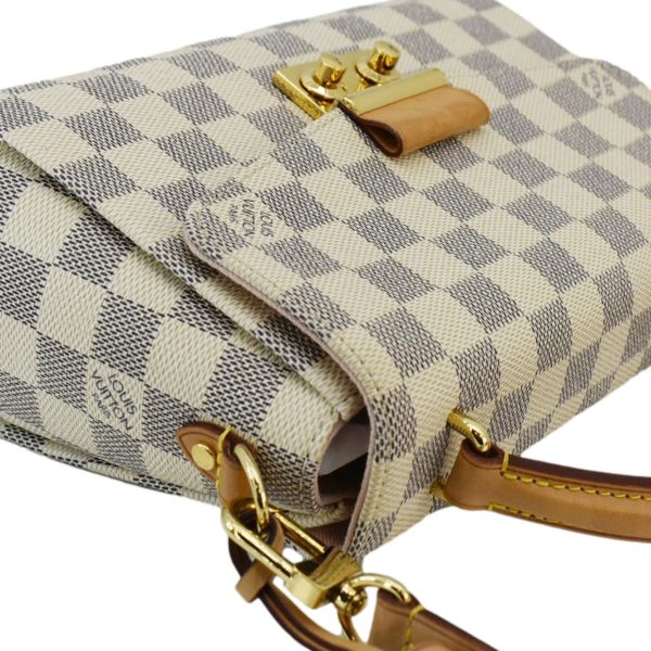 LOUIS VUITTON Croisette Damier Azur Satchel Crossbody Bag Rose Ballerine For Discount