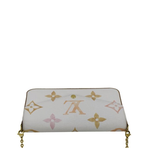 LOUIS VUITTON Felicie Pochette The Pool Giant Monogram Canvas Watercolor Crossbody Bag White on Sale