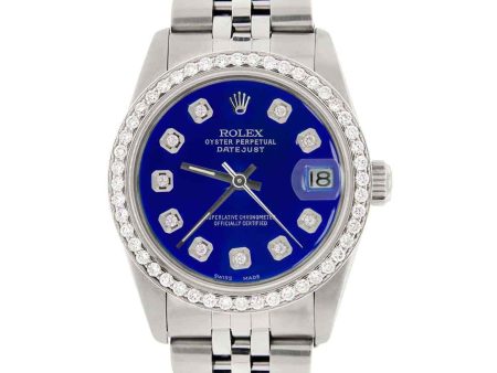 Rolex Datejust 31mm S S Jubilee Women s Watch with Blue Dial & Diamond Bezel TFJ-142508136 Online now