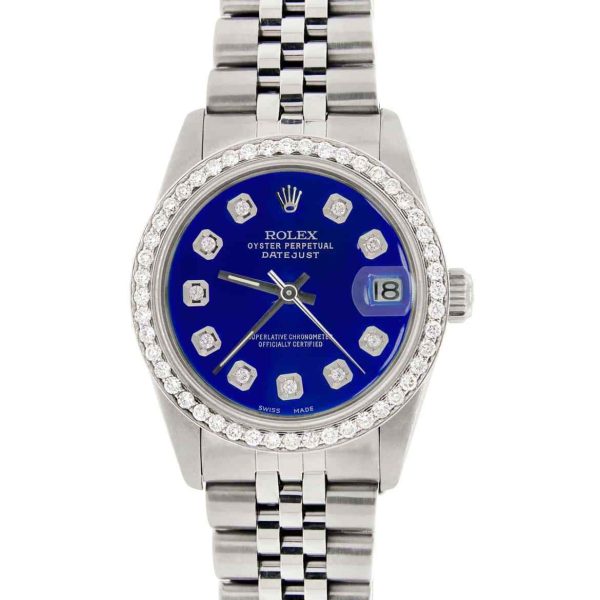 Rolex Datejust 31mm S S Jubilee Women s Watch with Blue Dial & Diamond Bezel TFJ-142508136 Online now