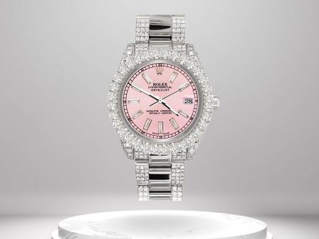 Rolex Datejust 31mm Pave 7.2ct Pink Diamond Baguette Dial Watch 178240 TFJ-142507934 Hot on Sale