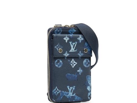 LOUIS VUITTON Monogram Ink Watercolor Phone Pouch Crossbody Bag Sale