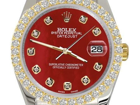 Rolex Datejust  Diamond Bezel Red MOP Jubilee Watch TFJ-142507947 Discount