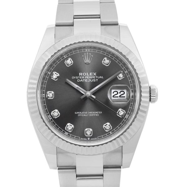 Rolex Datejust 41 Steel 18K White Gold Rhodium Diamond Dial Mens Watch  TFJ-142508285 Cheap