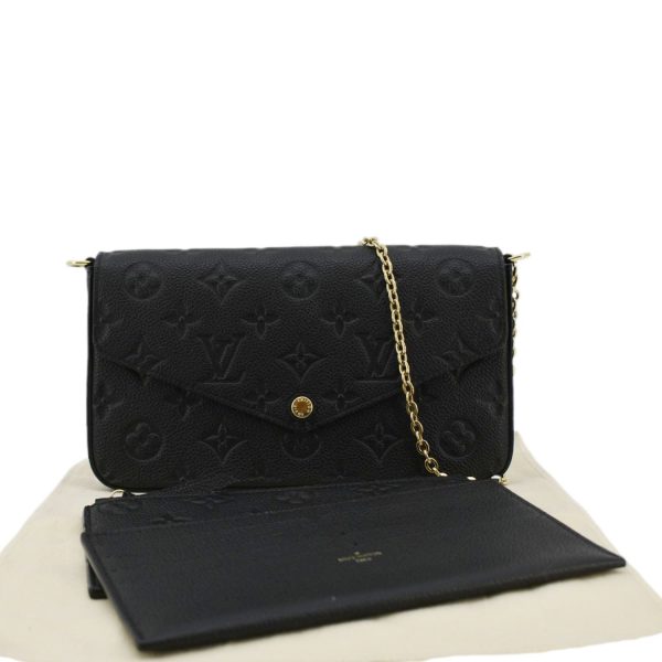 LOUIS VUITTON Felicie Pochette Empreinte Leather Crossbody Bag Black Online