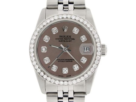 Women s Rolex Datejust 31mm S S Jubilee Watch w Chocolate Dial & Diamond Bezel TFJ-142508163 Fashion