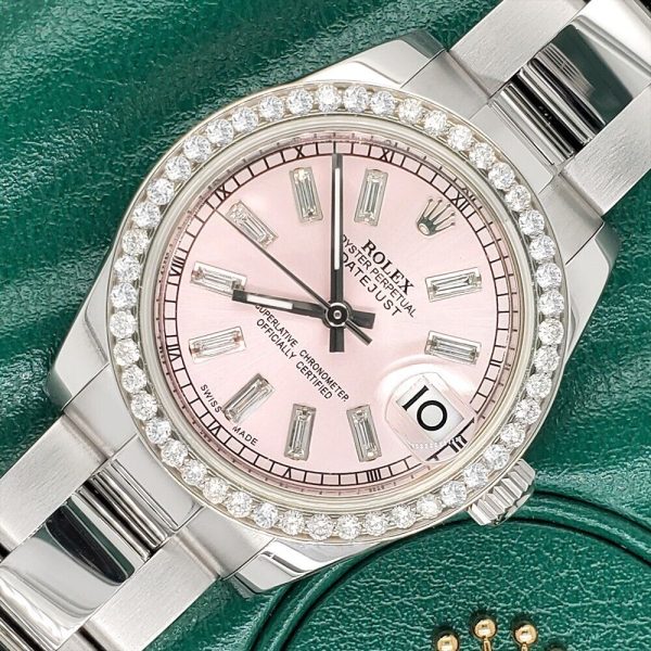 Rolex Datejust  Diamond Bezel Ice Pink Baguette Dial   Watch TFJ-142507935 Online Sale