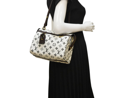 LOUIS VUITTON Speedy Amazon PM Monogram Canvas Crossbody Bag White Chocolate Fashion