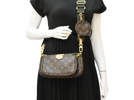 LOUIS VUITTON Multi Pochette Accessoires Monogram Canvas Crossbody Bag Olive Hot on Sale