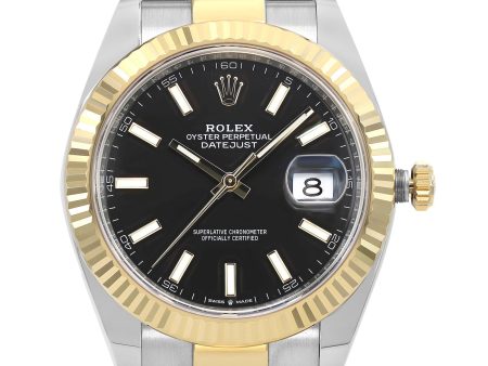 Rolex Datejust 41 Steel 18K Yellow Gold Black Index Dial Mens Watch  TFJ-142508518 Fashion