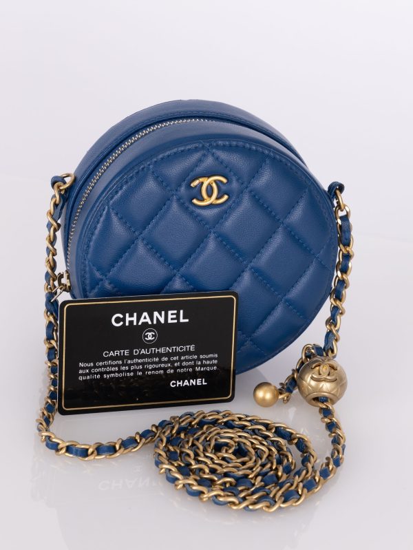 Chanel 2020 Lambskin Round Pearl Crush Crossbody Sale