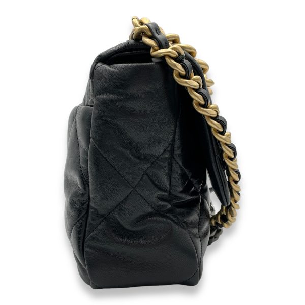 C19 Large Black Crossbody Bag in Goat Leather, Gold hardware Online Sale