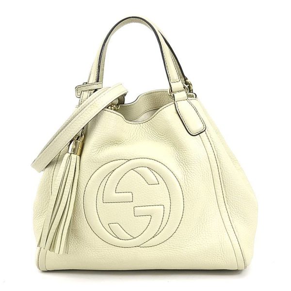 GUCCI Handbag Crossbody Shoulder Bag Soho Leather Off-White Light Gold Ladies 336751 Supply