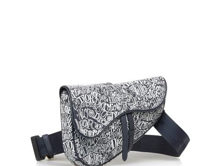 DIOR x Stussy Printed Saddle Crossbody Bag For Sale