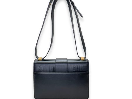 30 Montaigne Medium Black Crossbody Bag in Calfskin, Gold hardware Online now