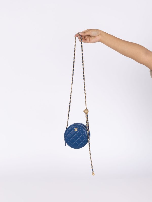 Chanel 2020 Lambskin Round Pearl Crush Crossbody Sale