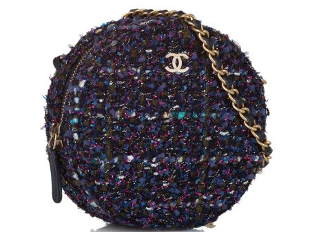 Chanel CC Round Tweed Crossbody Bag (SHG-HyzfFk) For Discount