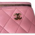 22S Vanity Vertical Pink Top Crossbody Bag in Caviar Leather, Gold hardware For Sale