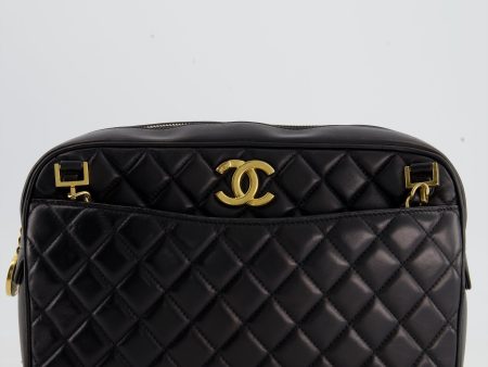 Chanel Black Crossbody Camera Bag in Quilted Lambskin With Gold Hardware Discount