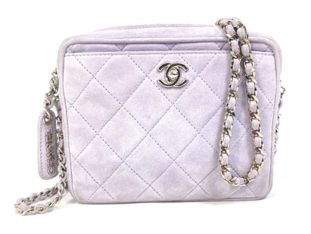 CHANEL Shoulder Bag suede purple CC COCO Mark Crossbody Mini matrasse Women Used Fashion