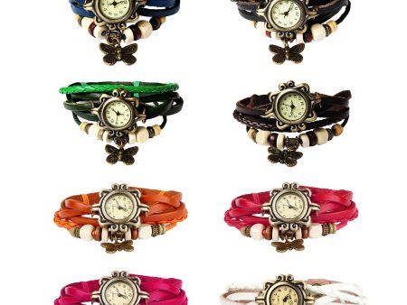 Vintage Women\ s Watch Bohemian Handmade Leather Watch Quartz Wrist Watch Fashion on Sale