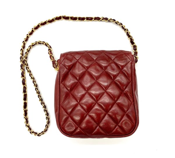 Chanel VINTAGE BURGUNDY CROSSBODY BAG Cheap