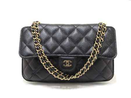 Chanel Black Caviar Quilted Leather Phone Bag On Chain Crossbody Bag Online Hot Sale