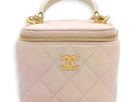 Vanity Mini Pink Crossbody Bag in Lambskin, Gold hardware Supply