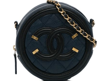 Chanel CC Filigree Caviar Round Crossbody Bag (SHG-iNuYvT) Online Sale