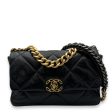 C19 Large Black Crossbody Bag in Goat Leather, Gold hardware Online Sale