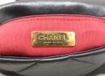 Chanel 19 Medium Black Quilted Lambskin Leather Shoulder Crossbody Bag Fashion