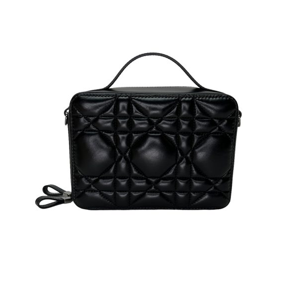 Caro Box Black Crossbody Bag in Lambskin, Silver hardware Supply